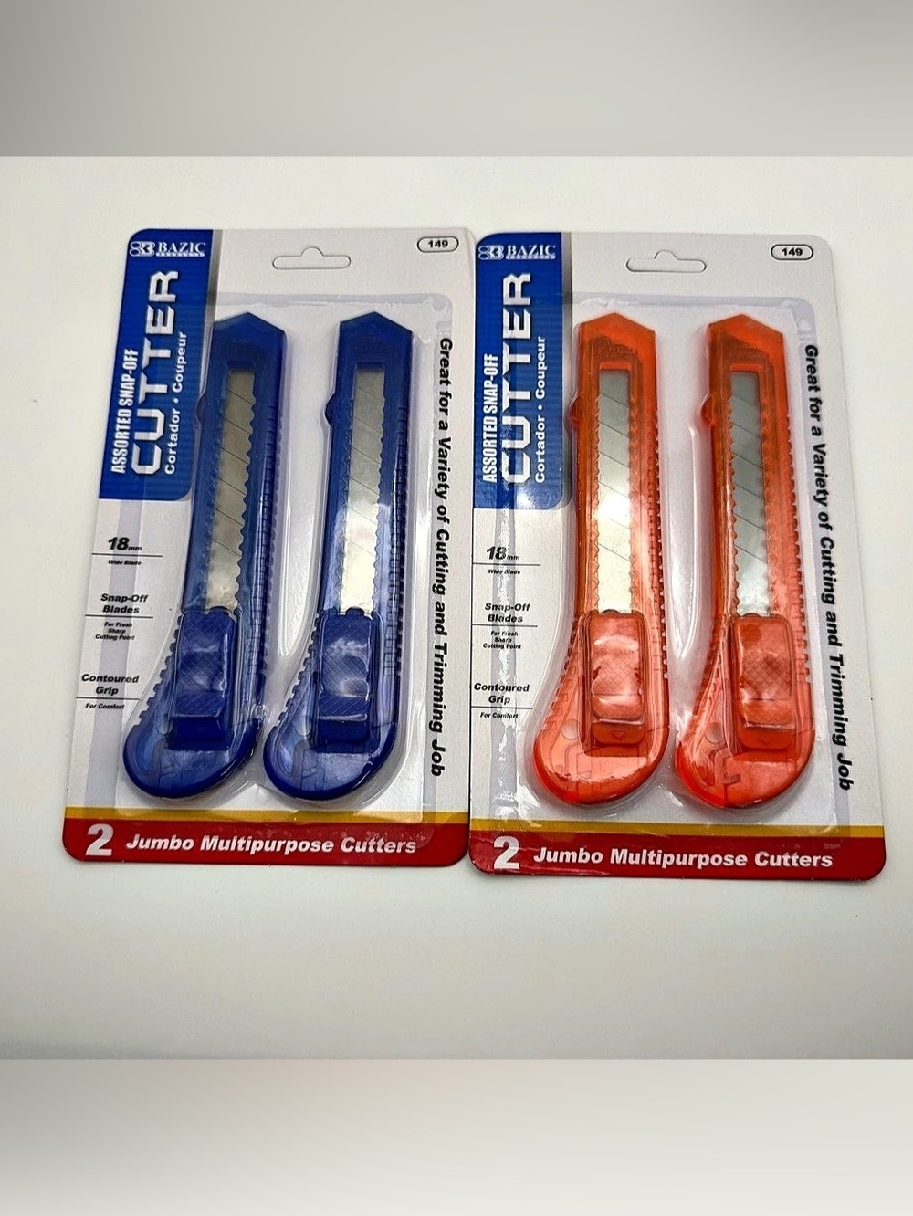 Stanley Assorted Snap-Off Cutter 4-Piece Blue & Orange Cutter Set NWT